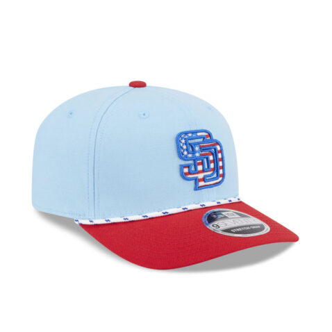 New Era 9Seventy San Diego Padres July 4th 2025 Official On Field Snapback Hat Blue Red - Image 3