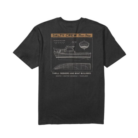 Salty Crew Boat Shop Classic Short Sleeve T-Shirt Black - Image 2