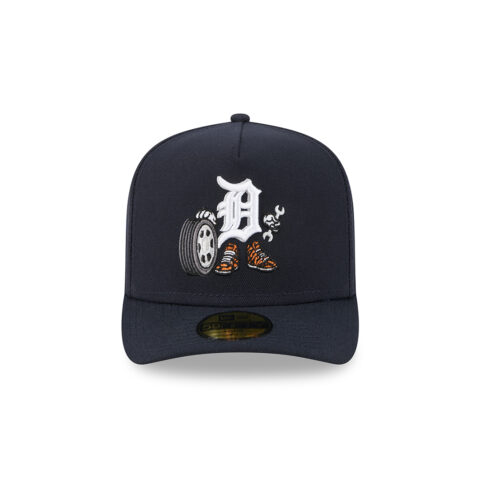 New Era 59Fifty Detroit Tigers Cartoon A-Frame Fitted Hat Dark Navy White - Image 2