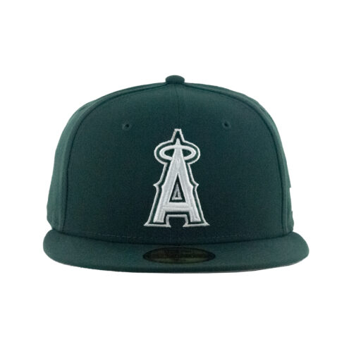 New Era 59Fifty Los Angeles Angels Evergreen Fitted Hat Dark Green White - Image 2