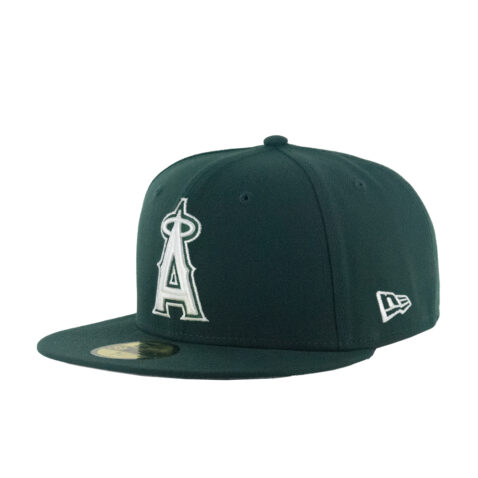 New Era 59Fifty Los Angeles Angels Evergreen Fitted Hat Dark Green White