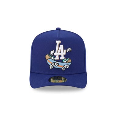 New Era 59Fifty Los Angeles Dodgers Cartoon A-Frame Fitted Hat Dark Royal Blue White
