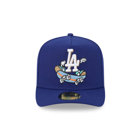 New Era 59Fifty Los Angeles Dodgers Cartoon A-Frame Fitted Hat Dark Royal Blue White - Image 2