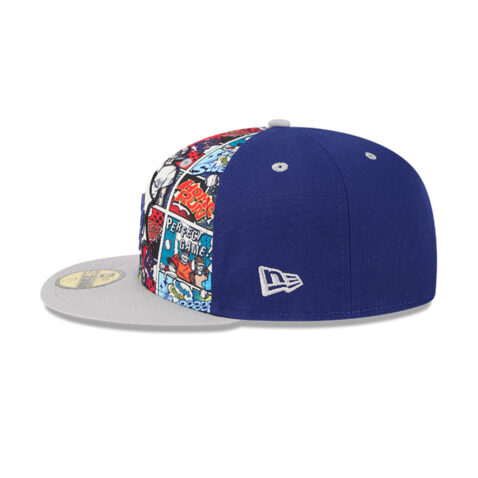 New Era 59Fifty Los Angeles Dodgers Comic Book Fitted Hat Royal Blue Gray - Image 6