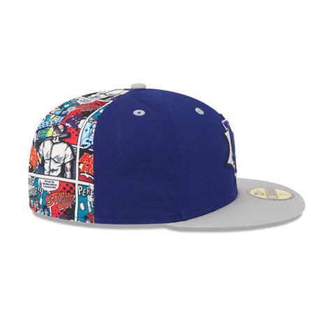 New Era 59Fifty Los Angeles Dodgers Comic Book Fitted Hat Royal Blue Gray - Image 4