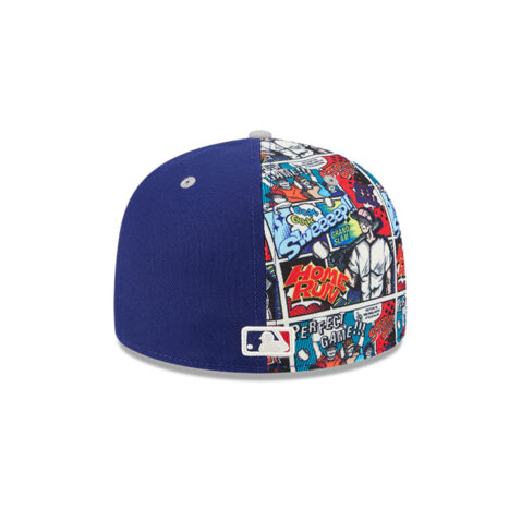 New Era 59Fifty Los Angeles Dodgers Comic Book Fitted Hat Royal Blue Gray - Image 5