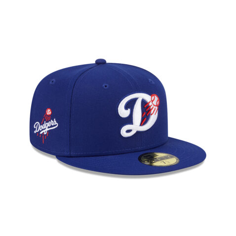 New Era 59Fifty Los Angeles Dodgers Deceptor Fitted Hat Dark Royal Blue - Image 3