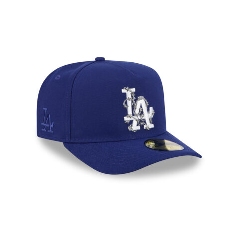 New Era 59Fifty Los Angeles Dodgers Fence A-Frame Fitted Hat Dark Royal Blue White - Image 3