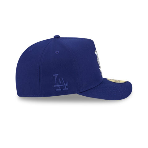 New Era 59Fifty Los Angeles Dodgers Fence A-Frame Fitted Hat Dark Royal Blue White - Image 4
