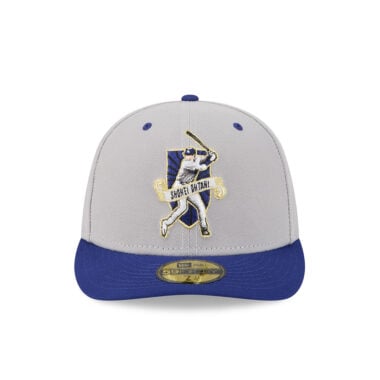 New Era 59Fifty Los Angeles Dodgers Player Collection Shohei Ohtani Fitted Hat Gray Dark Royal Blue