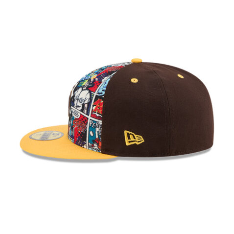 New Era 59Fifty San Diego Padres Comic Book Fitted Hat Brown Gold - Image 6