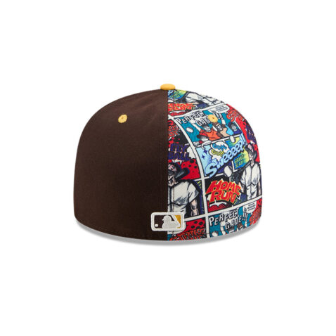 New Era 59Fifty San Diego Padres Comic Book Fitted Hat Brown Gold - Image 5