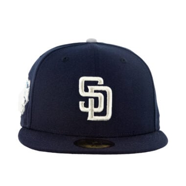 New Era 59Fifty San Diego Padres Flow 2 Fitted Hat Chrome White Dark Navy