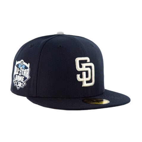 New Era 59Fifty San Diego Padres Flow 2 Fitted Hat Chrome White Dark Navy - Image 3