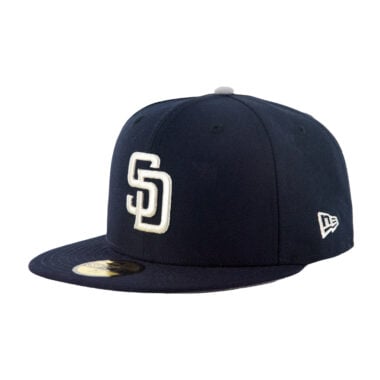 New Era 59Fifty San Diego Padres Flow 2 Fitted Hat Chrome White Dark Navy