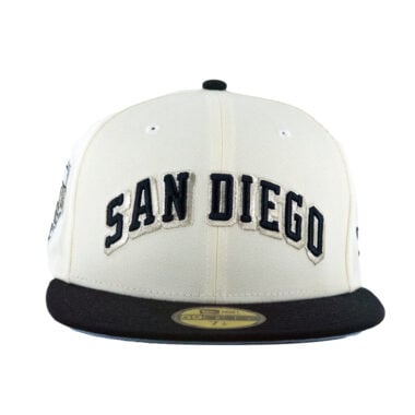New Era 59Fifty San Diego Padres Flow Fitted Hat Chrome White Dark Navy