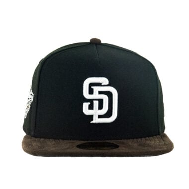 New Era 59Fifty San Diego Padres Suede Brim Two Tone Fitted Black White Brown