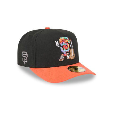 New Era 59Fifty San Francisco Giants Cartoon A-Frame Fitted Hat Black Orange - Image 3