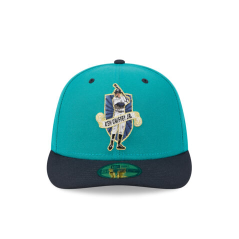 New Era 59Fifty Seattle Mariners Player Collection Ken Griffey Jr Fitted Hat Teal Dark Navy - Image 2
