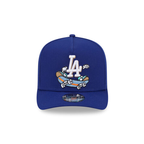 New Era 9Fifty Los Angeles Dodgers Cartoon A-Frame Snapback Hat Dark Royal Blue White - Image 2