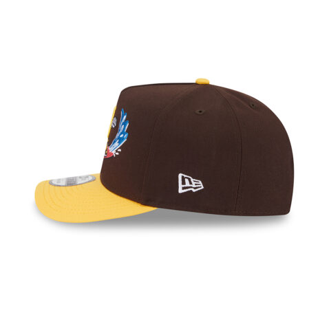 New Era 9Fifty San Diego Padres Cartoon A-Frame Snapback Hat Burnt Wood Brown Gold - Image 6