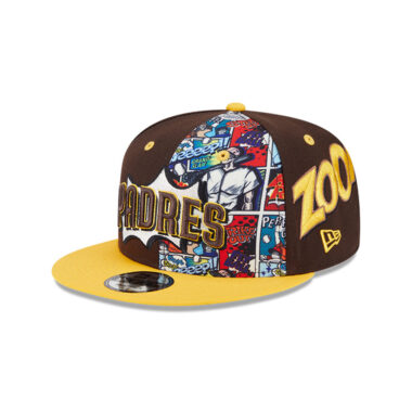 New Era 9Fifty San Diego Padres Comic Book Snapback Hat Brown Gold