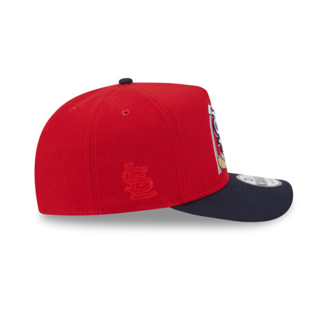 New Era 9Fifty St Louis Cardinals Cartoon A-Frame Snapback Hat Dark Navy Red - Image 4