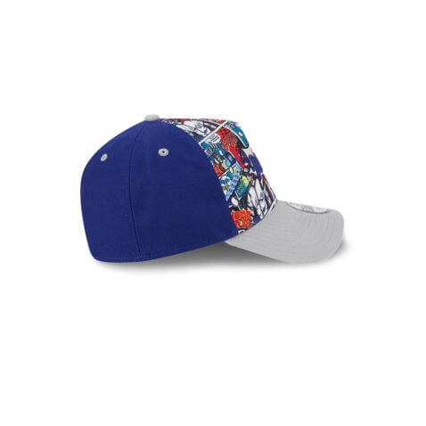 New Era 9Forty Los Angeles Dodgers Comic Book A-Frame Snapback Hat Royal Blue Gray - Image 4