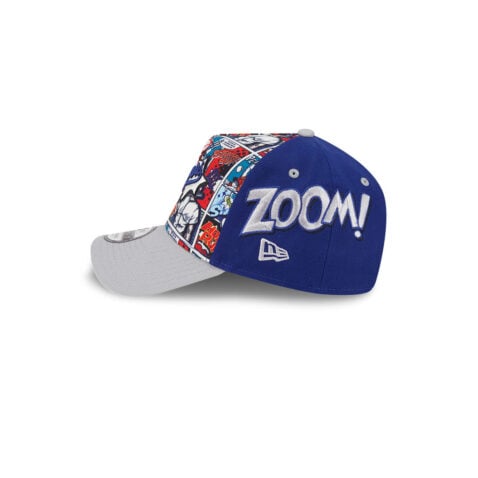 New Era 9Forty Los Angeles Dodgers Comic Book A-Frame Snapback Hat Royal Blue Gray - Image 6