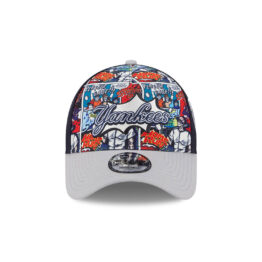 New Era 9Forty New York Yankees Comic Book A-Frame Snapback Hat Dark Navy Gray