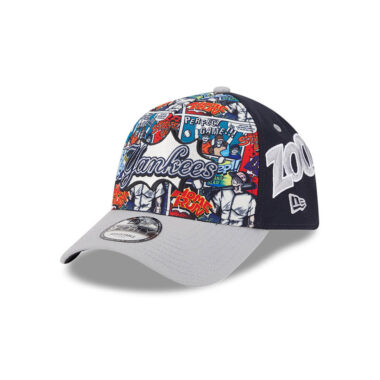 New Era 9Forty New York Yankees Comic Book A-Frame Snapback Hat Dark Navy Gray