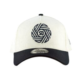 New Era 9Forty San Diego Football Club Flow Logo Corduroy A-Frame Snapback Hat Chrome White Dark Navy