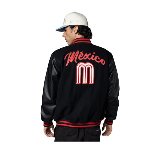 New Era Mexico Bomber Jacket Black - Image 3