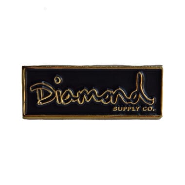 Diamond Supply OG Script Enamel Pin Gold Black