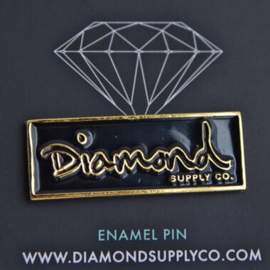 Diamond Supply OG Script Enamel Pin Gold Black Diamond Supply OG Script Enamel Pin Gold Black