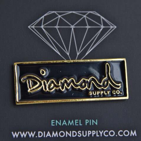 Diamond Supply OG Script Enamel Pin Gold Black - Image 2