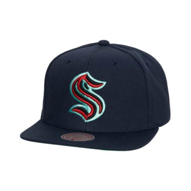 Mitchell & Ness Seattle Kraken Alternate Flip Adjustable Snapback Hat Navy Mitchell & Ness Seattle Kraken Alternate Flip Adjustable Snapback Hat Navy