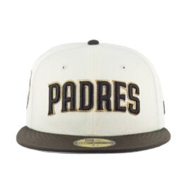 New Era 59Fifty San Diego Padres Jeremiah Estrada Fitted Hat Chrome White Brown