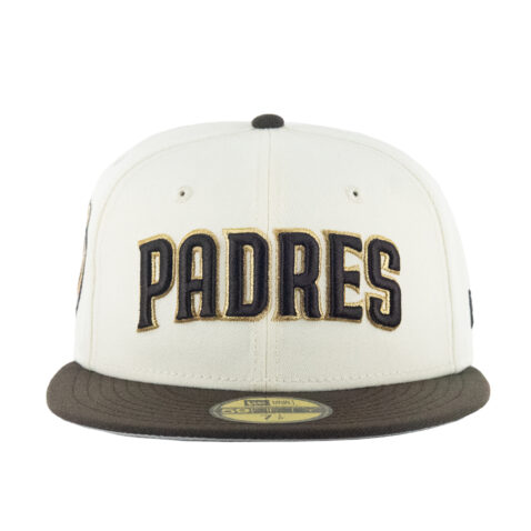 New Era 59Fifty San Diego Padres Jeremiah Estrada Fitted Hat Chrome White Brown - Image 2