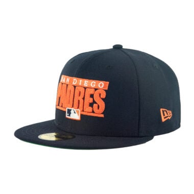 New Era 59Fifty San Diego Padres Retro Block Fitted Hat Dark Navy Orange