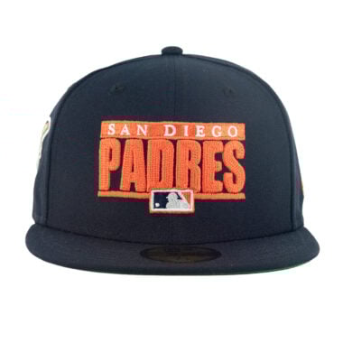 New Era 59Fifty San Diego Padres Retro Block Fitted Hat Dark Navy Orange