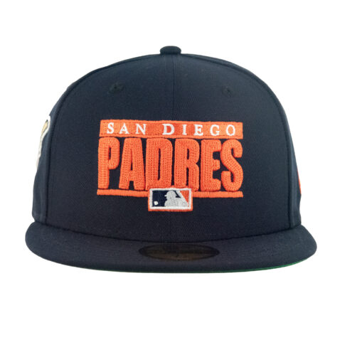 New Era 59Fifty San Diego Padres Retro Block Fitted Hat Dark Navy Orange - Image 2