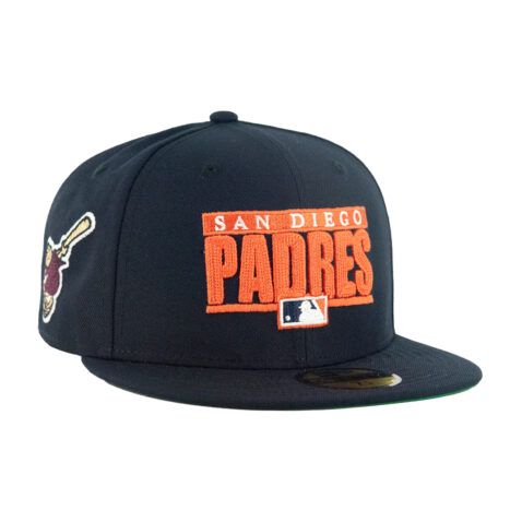 New Era 59Fifty San Diego Padres Retro Block Fitted Hat Dark Navy Orange - Image 3