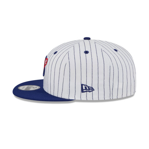 New Era 9Fifty LA Dodgers Deceptor Snapback Hat Dark Royal Blue White Pinstripe - Image 6
