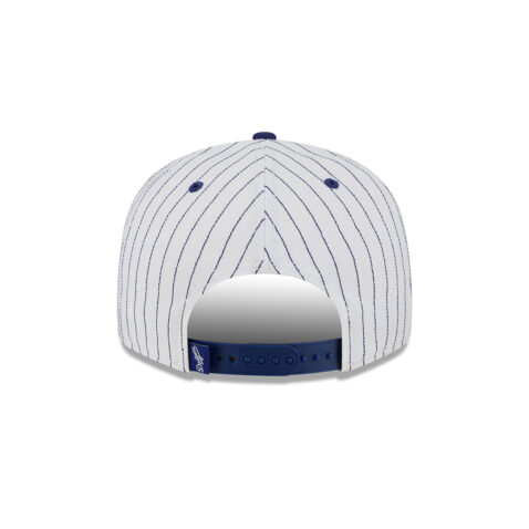 New Era 9Fifty LA Dodgers Deceptor Snapback Hat Dark Royal Blue White Pinstripe - Image 5