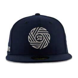 New Era 59Fifty San Diego Football Club SDFC Flow Logo Fitted Hat Dark Navy Metallic Silver