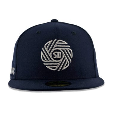 New Era 59Fifty San Diego Football Club SDFC Flow Logo Fitted Hat Dark Navy Metallic Silver New Era 59Fifty San Diego Football Club SDFC Flow Logo Fitted Hat Dark Navy Metallic Silver