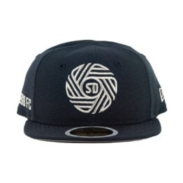 New Era 59Fifty San Diego Football Club Flow Logo Youth Fitted Hat Dark Navy Metallic Silver