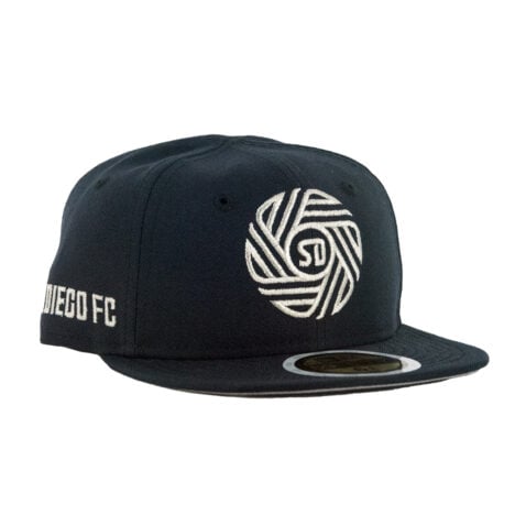 New Era 59Fifty San Diego Football Club Flow Logo Youth Fitted Hat Dark Navy Metallic Silver - Image 3