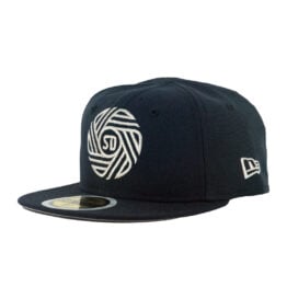 New Era 59Fifty San Diego Football Club Flow Logo Youth Fitted Hat Dark Navy Metallic Silver